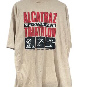 Vintage 90s Alcatraz Triathalon San Francisco Single Stitch Shirt Adult XL